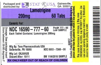 LAMOTRIGINE 200mg_777.jpg Label Image 200mg - LAMOTRIGINE 200mg 777